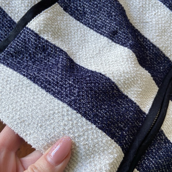 Gap navy blue cream striped slub knit jacket americana nautical fall layer 4 - Picture 13 of 16
